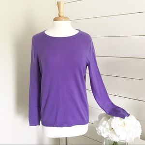 Talbots • 100% Cashmere Purple Scoop Neck Sweater